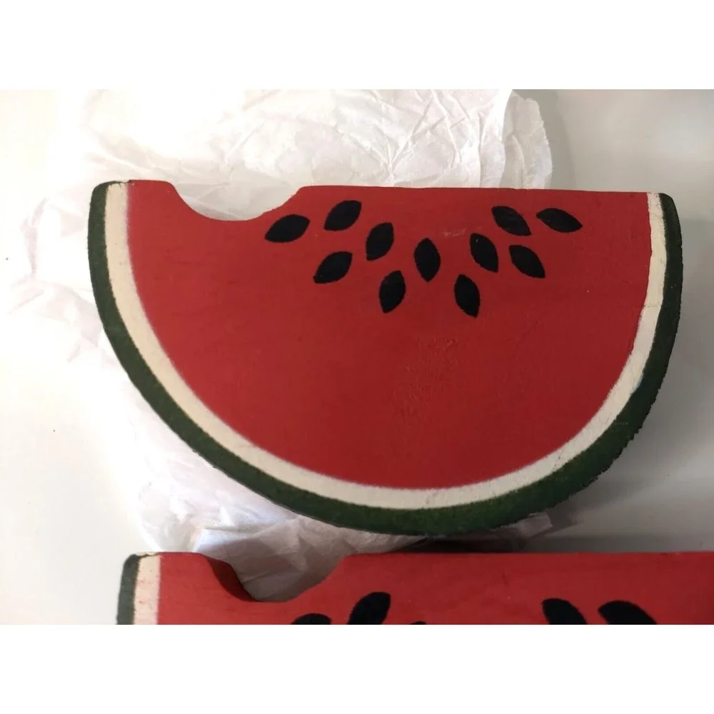 Wooden WATERMELON Slices Hanging Wall Decor Vintage HomeCo Summer Farmhouse‎ NEW